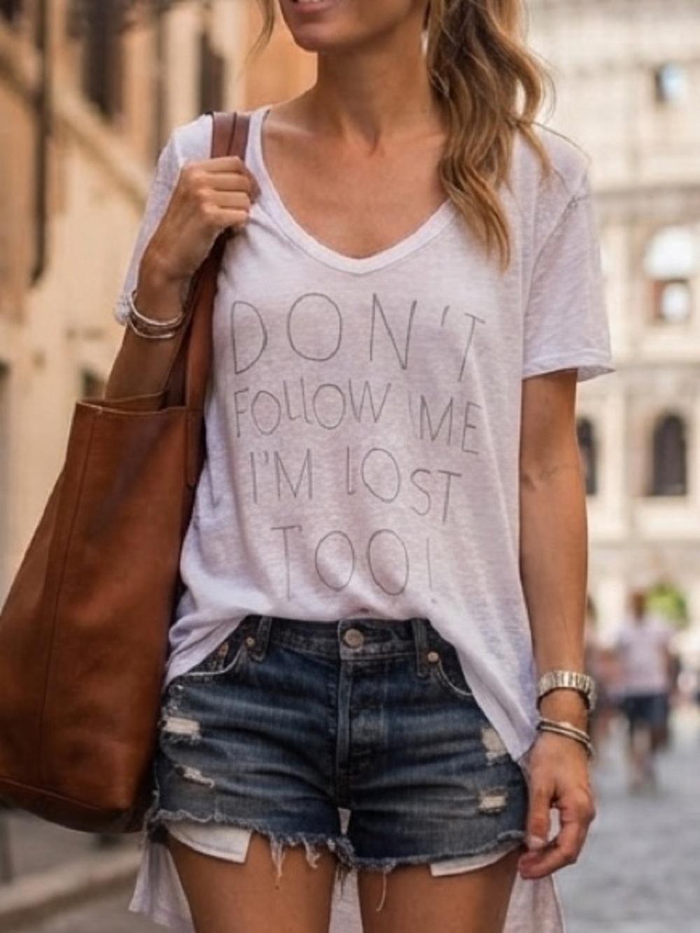 "Don't Follow Me I'm Lost Too" Project Social T Tee XL Eurosummer Coastal Comfy